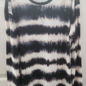Lularoe XL Hudson Long Sleeve Black White T-shirt, NWT,  Unisex